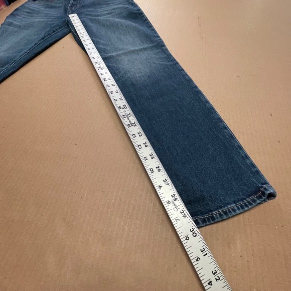 Gap Men's 34x30 Bright Blue 1969 Cropped Slim Fit Denim Brown Jeans Button Fly - Picture 10 of 15